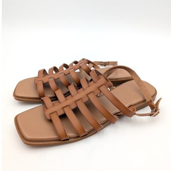 Nordstrom Rack Hugo Flat Sandal Slingback Women’s Leather Brown Size US10M - Picture 1 of 9
